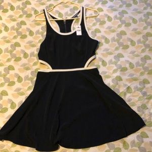Black mini dress with keyhole on both sides